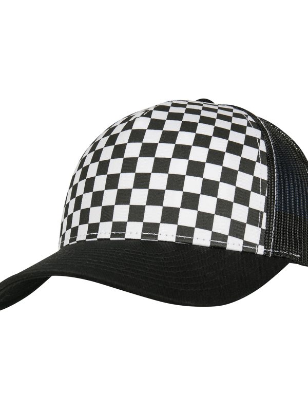 Black/White Checkerboard retro trucker (6506CB)