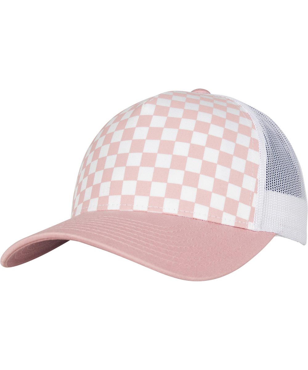 Light Rose/White Checkerboard retro trucker (6506CB)