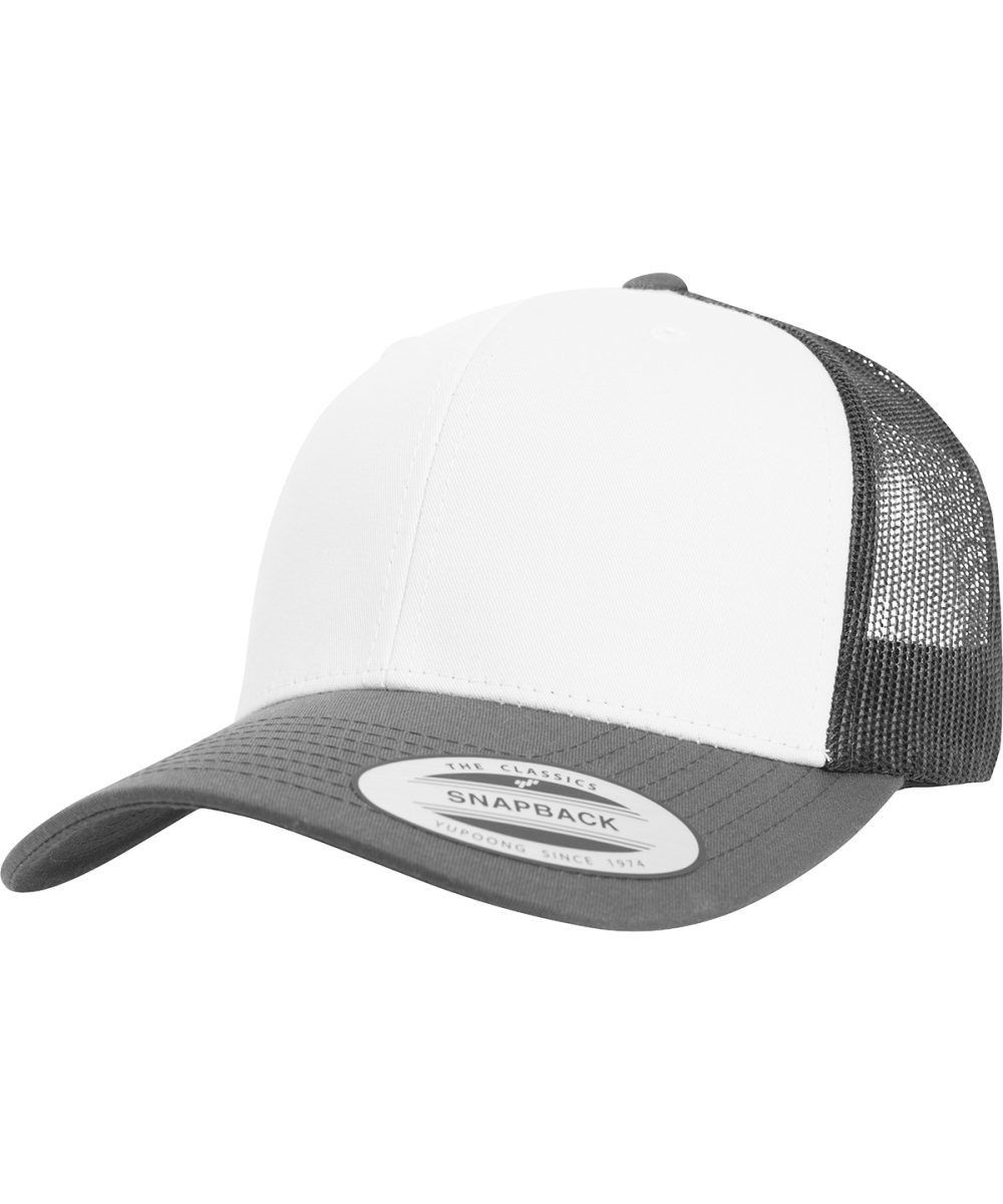 Dark Grey/White/Dark Grey Retro trucker coloured front (6606CF)