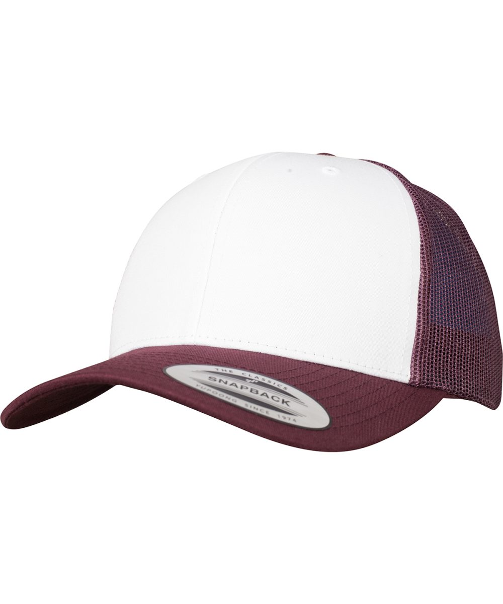 Maroon/White/Maroon Retro trucker coloured front (6606CF)