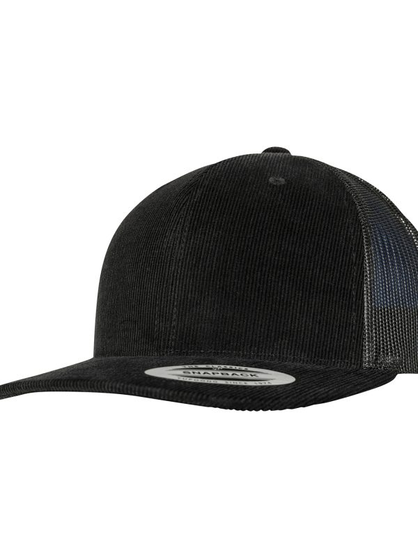 Black Corduroy retro trucker (6606CT)