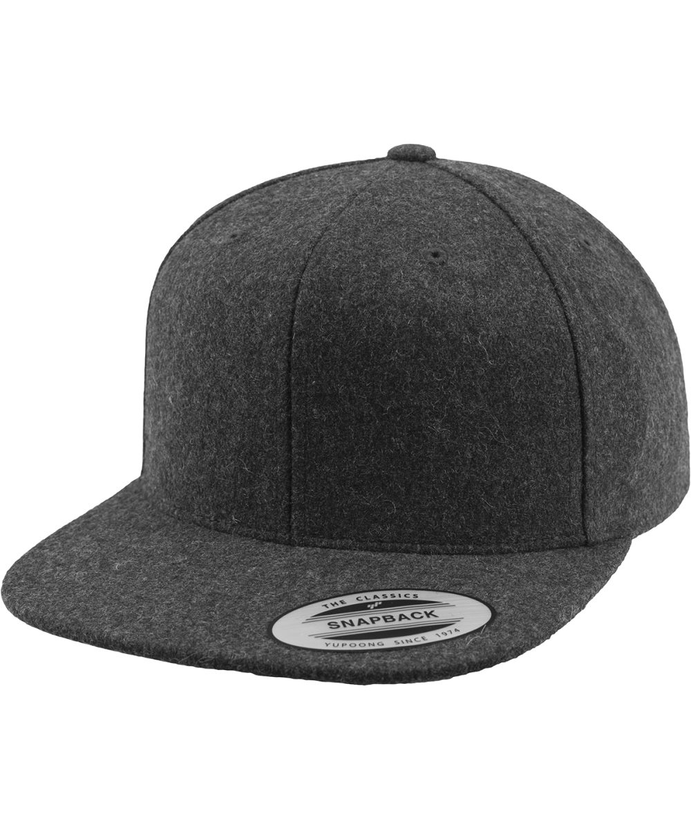 Dark Grey Melton wool snapback (6689M)