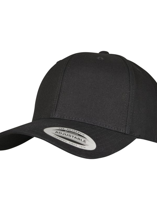 Black 6-panel curved metal snap (7708MS)