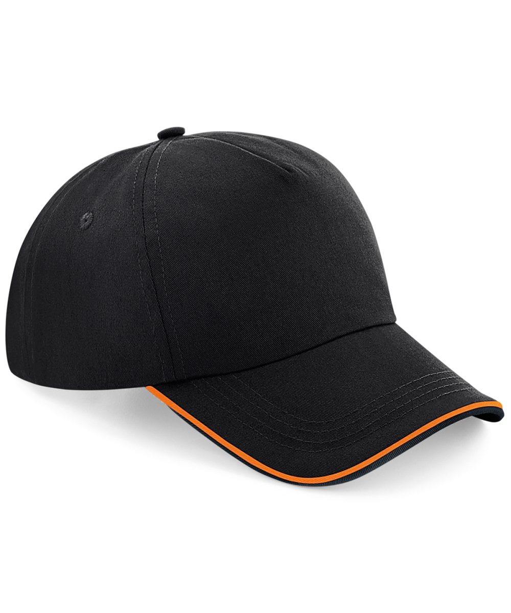 Black/Orange Authentic 5-panel cap - piped peak