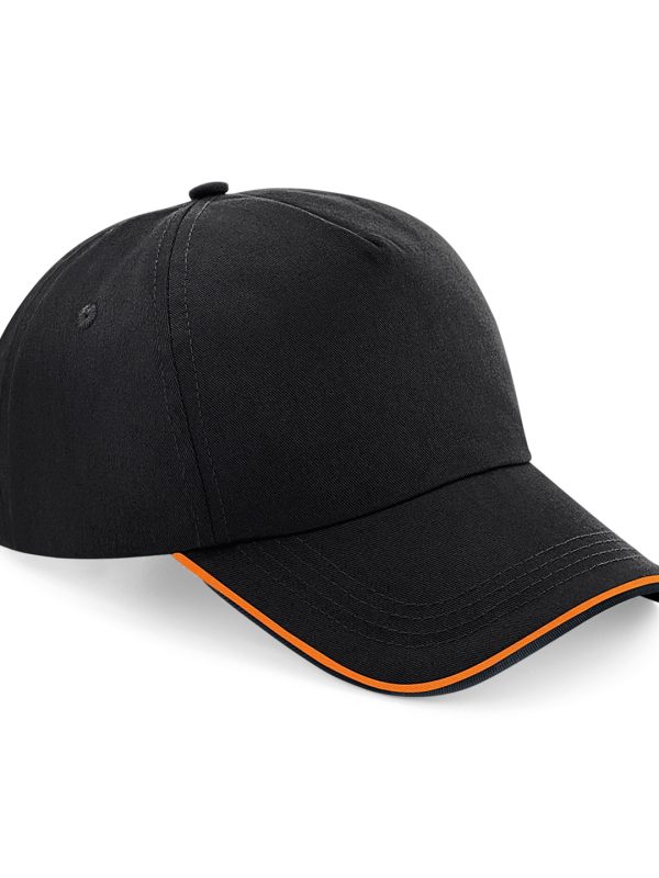 Black/Orange Authentic 5-panel cap - piped peak