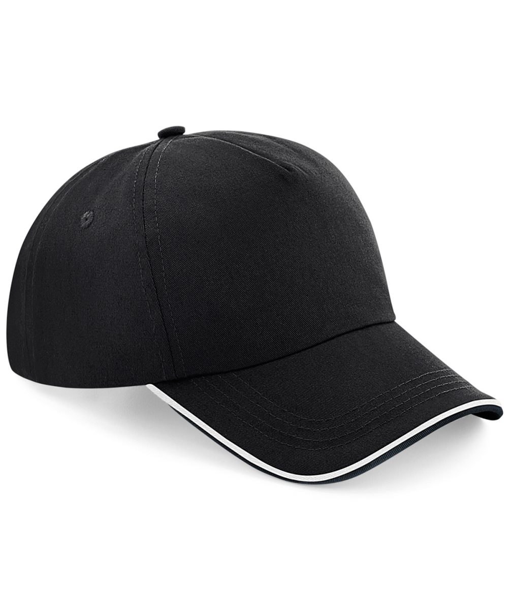 Black/White Authentic 5-panel cap - piped peak