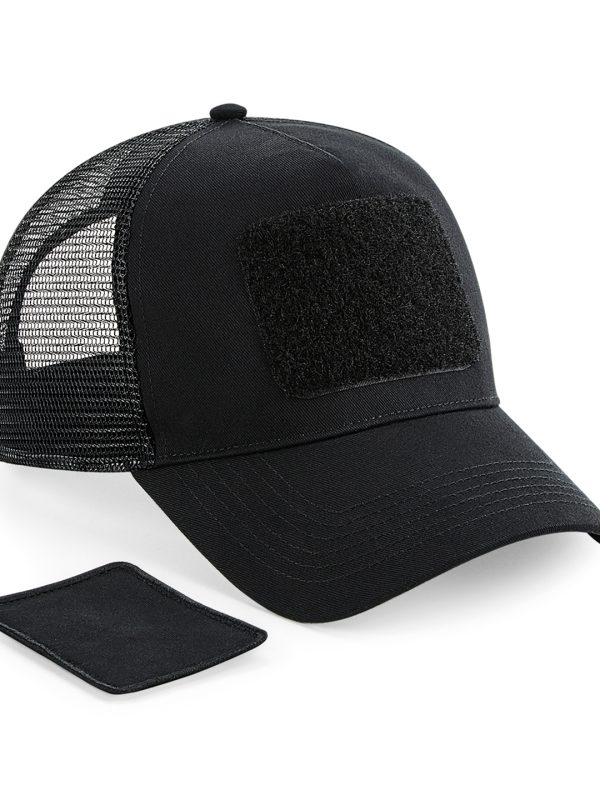 Black Patch snapback trucker