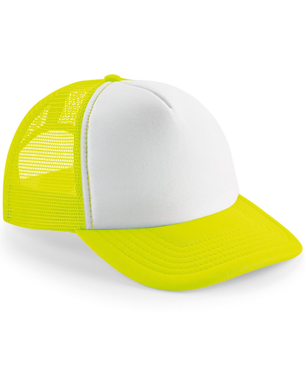 Fluorescent Yellow/White Vintage snapback trucker