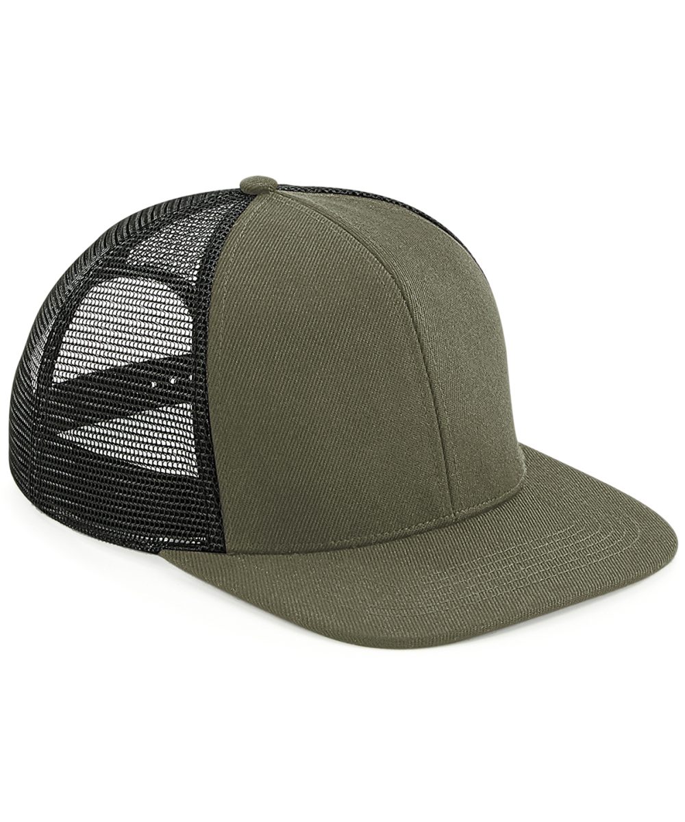 Olive Green/Black Original flat peak 6-panel trucker