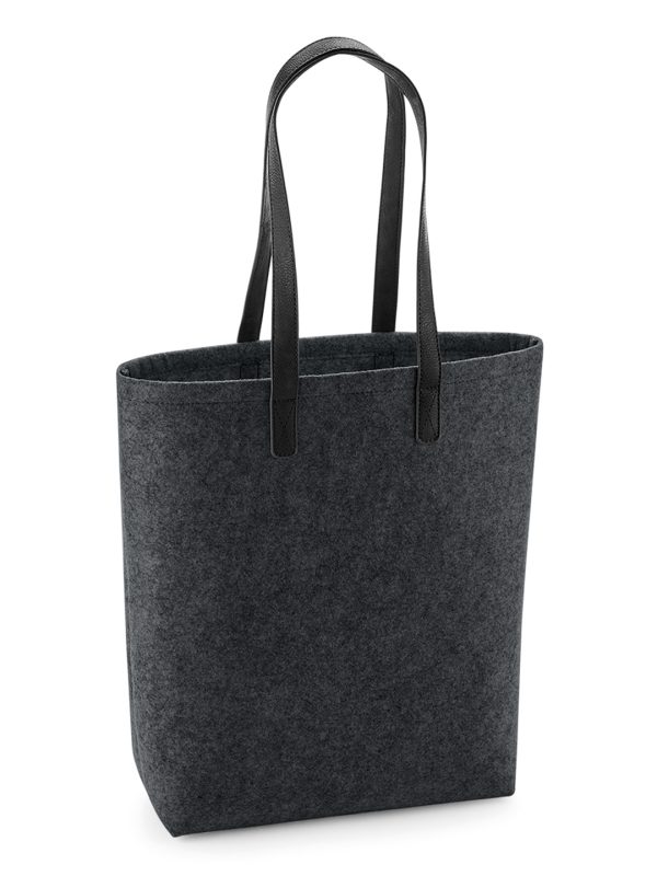 Charcoal Melange/Black Premium felt tote