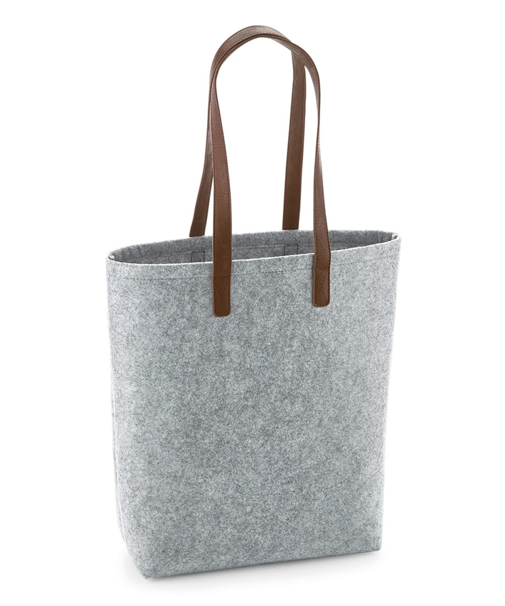 Grey Melange/Tan Premium felt tote