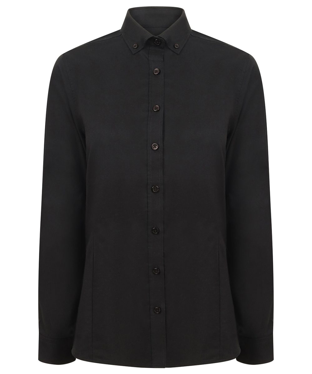 Black Women's modern long sleeve Oxford shirt