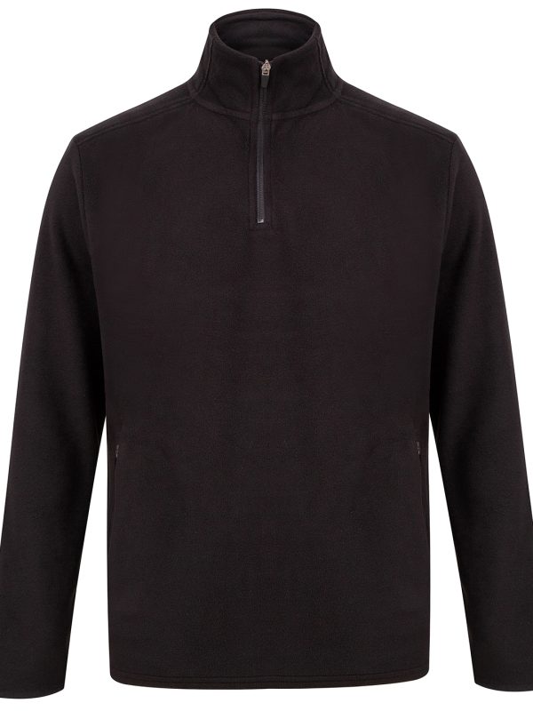 Black ¼ zip microfleece jacket