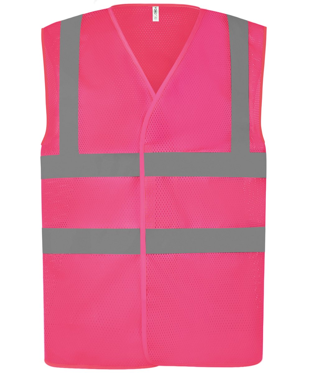 Pink Top cool open mesh 2-band-and-braces waistcoat (HVW120)