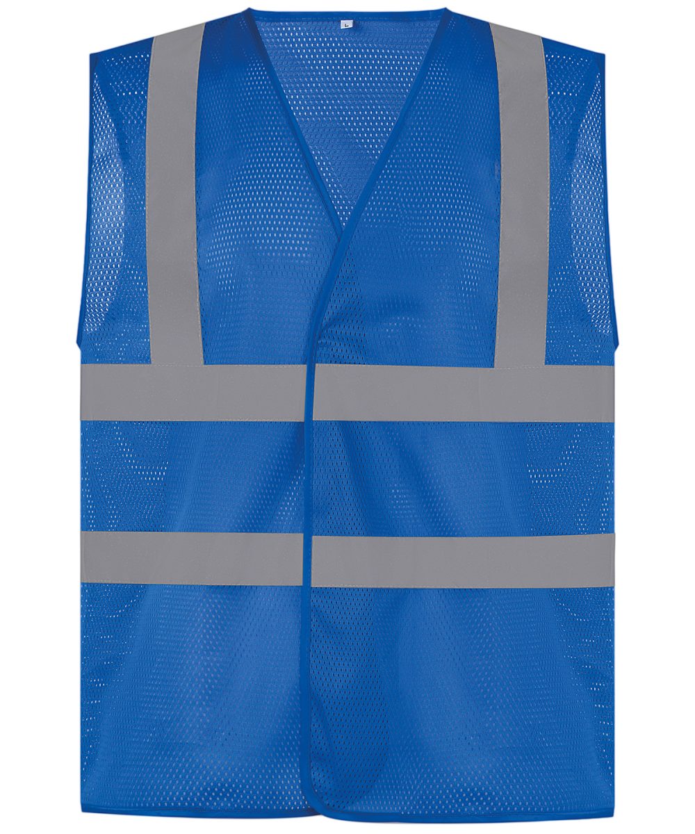 Royal Blue Top cool open mesh 2-band-and-braces waistcoat (HVW120)