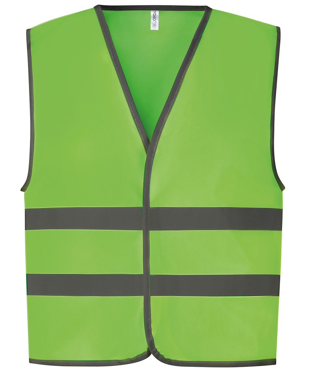 Lime Hi-vis reflective border kids waistcoat (HVW102CH)