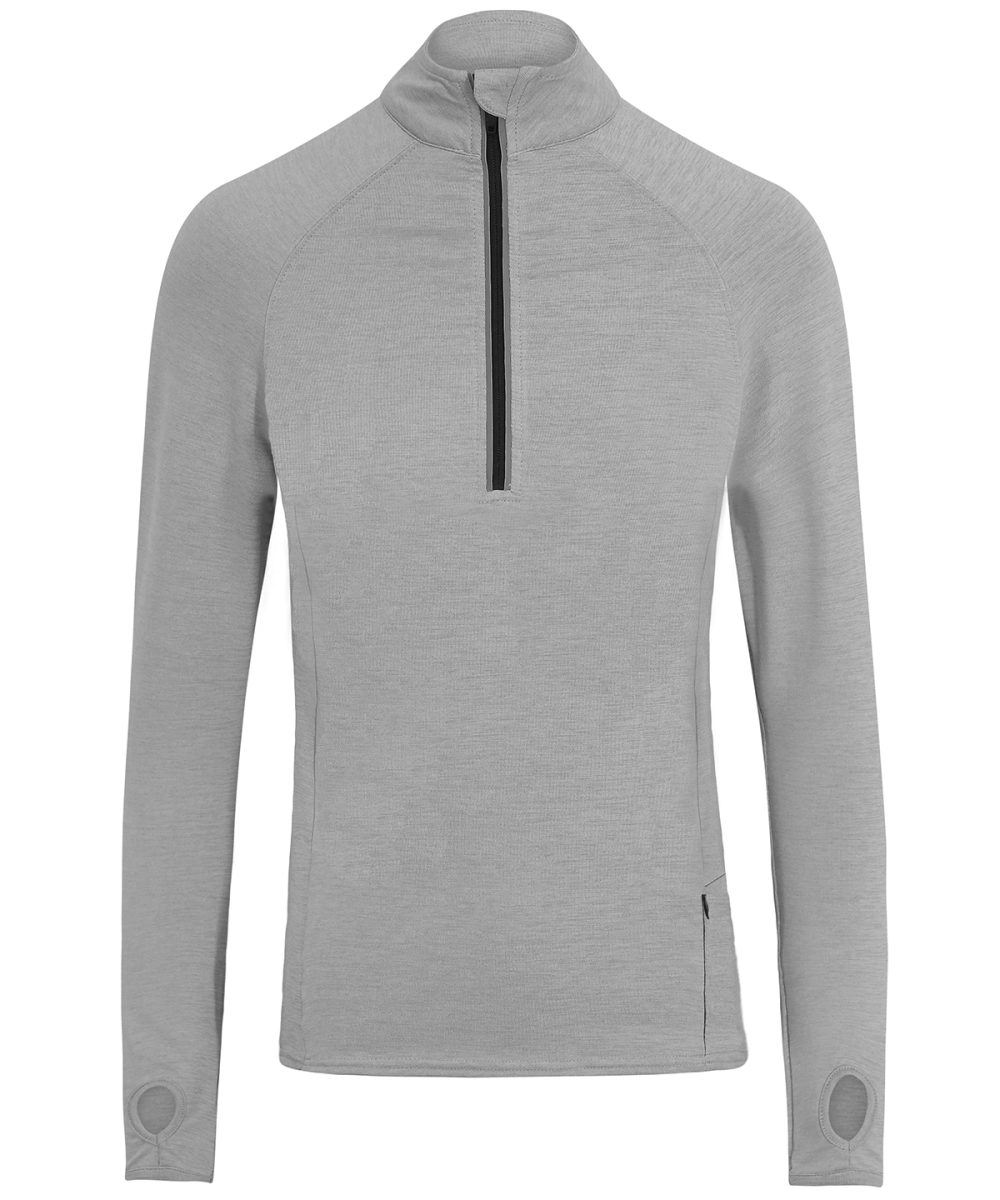 Silver Grey Cool Flex long half-zip top