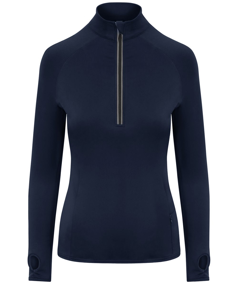 French Navy Women's Cool Flex long half-zip top