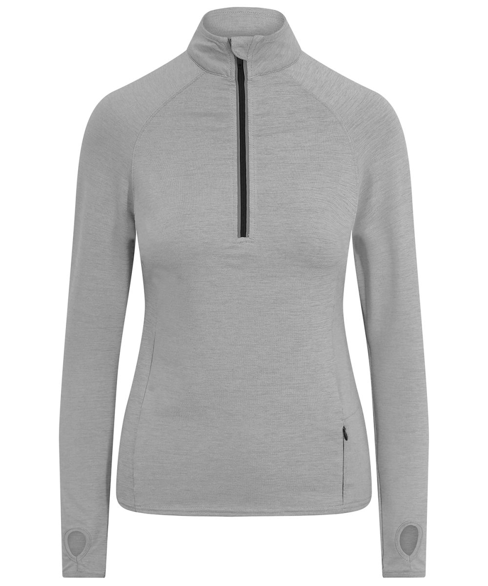 Silver Grey Women's Cool Flex long half-zip top