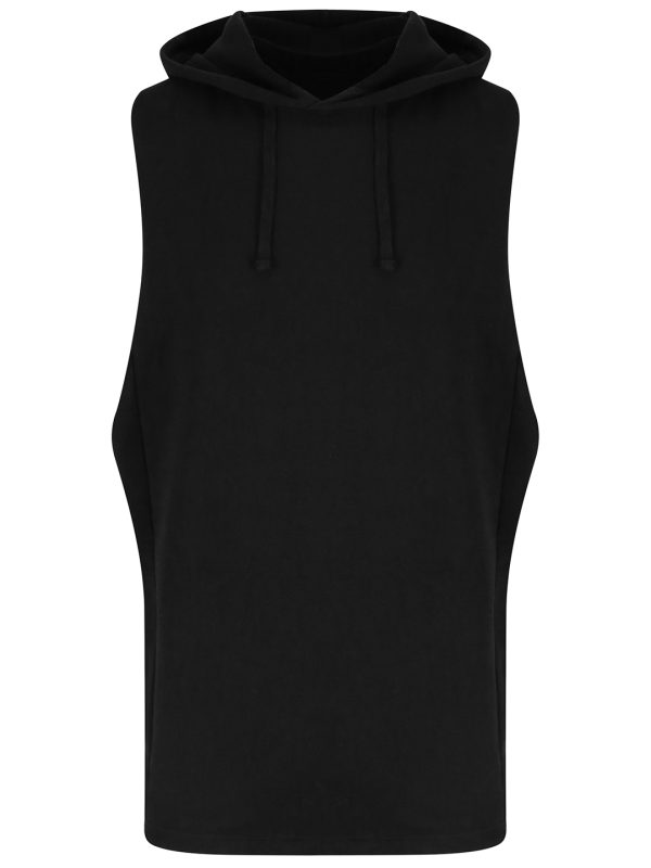 Jet Black Urban sleeveless muscle hoodie