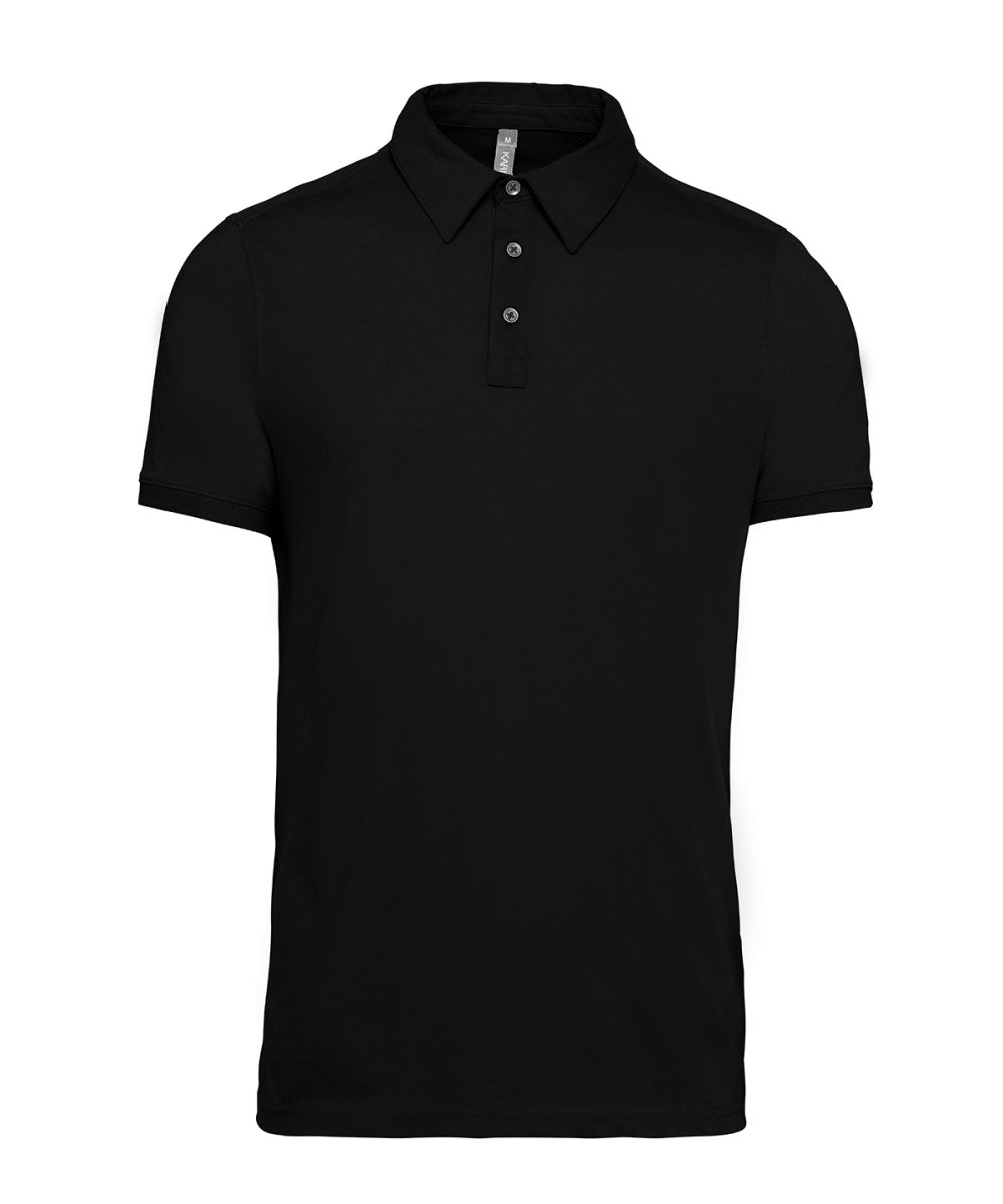 Black Jersey knit polo shirt