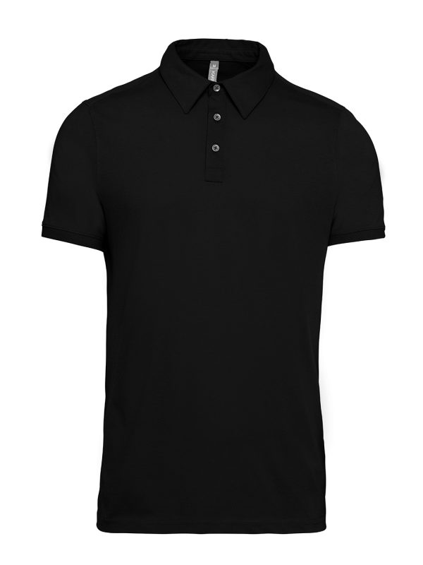 Black Jersey knit polo shirt