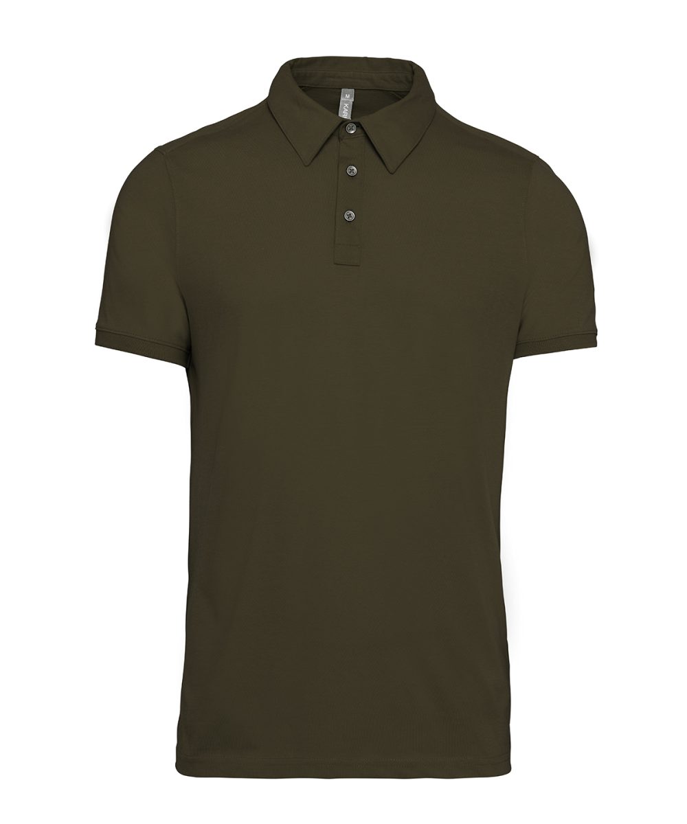 Light Khaki Jersey knit polo shirt