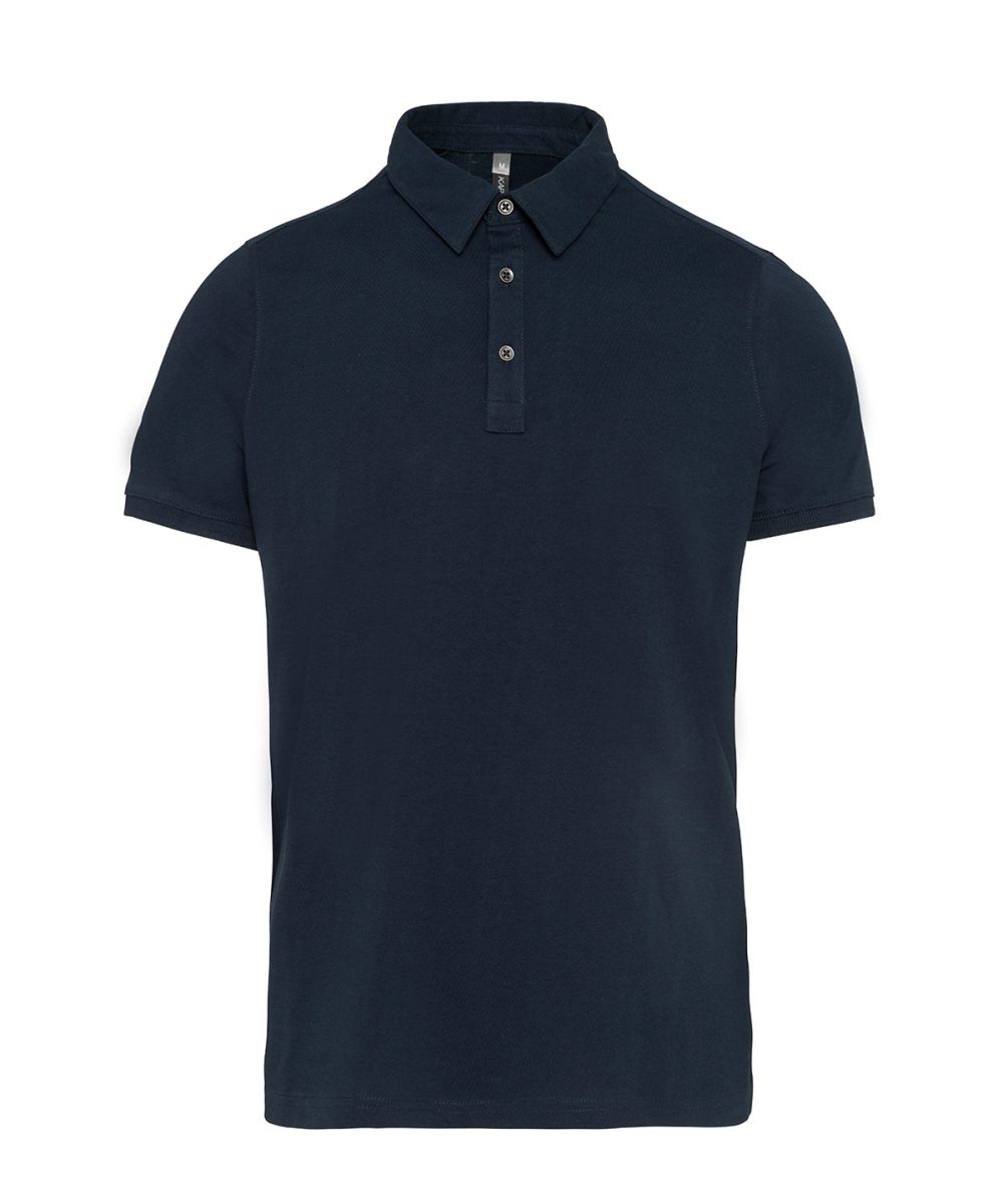 Navy Jersey knit polo shirt