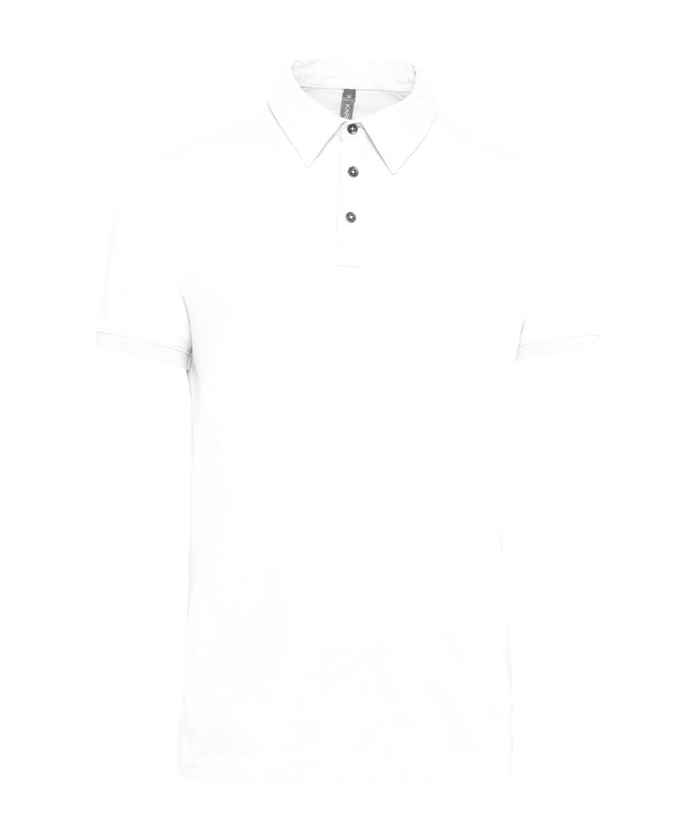 White Jersey knit polo shirt