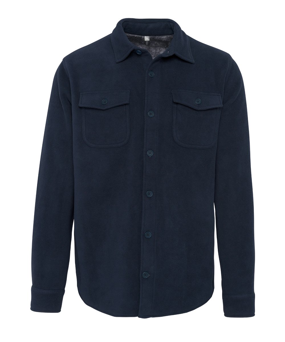 Navy/Storm Grey Sherpa-lined fleece overshirt