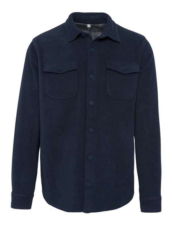 Navy/Storm Grey Sherpa-lined fleece overshirt