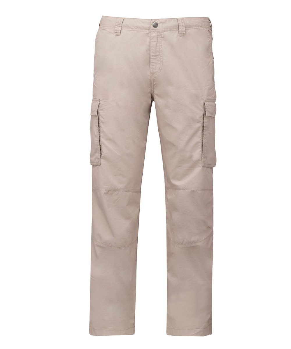 Beige Men's lightweight multipocket trousers