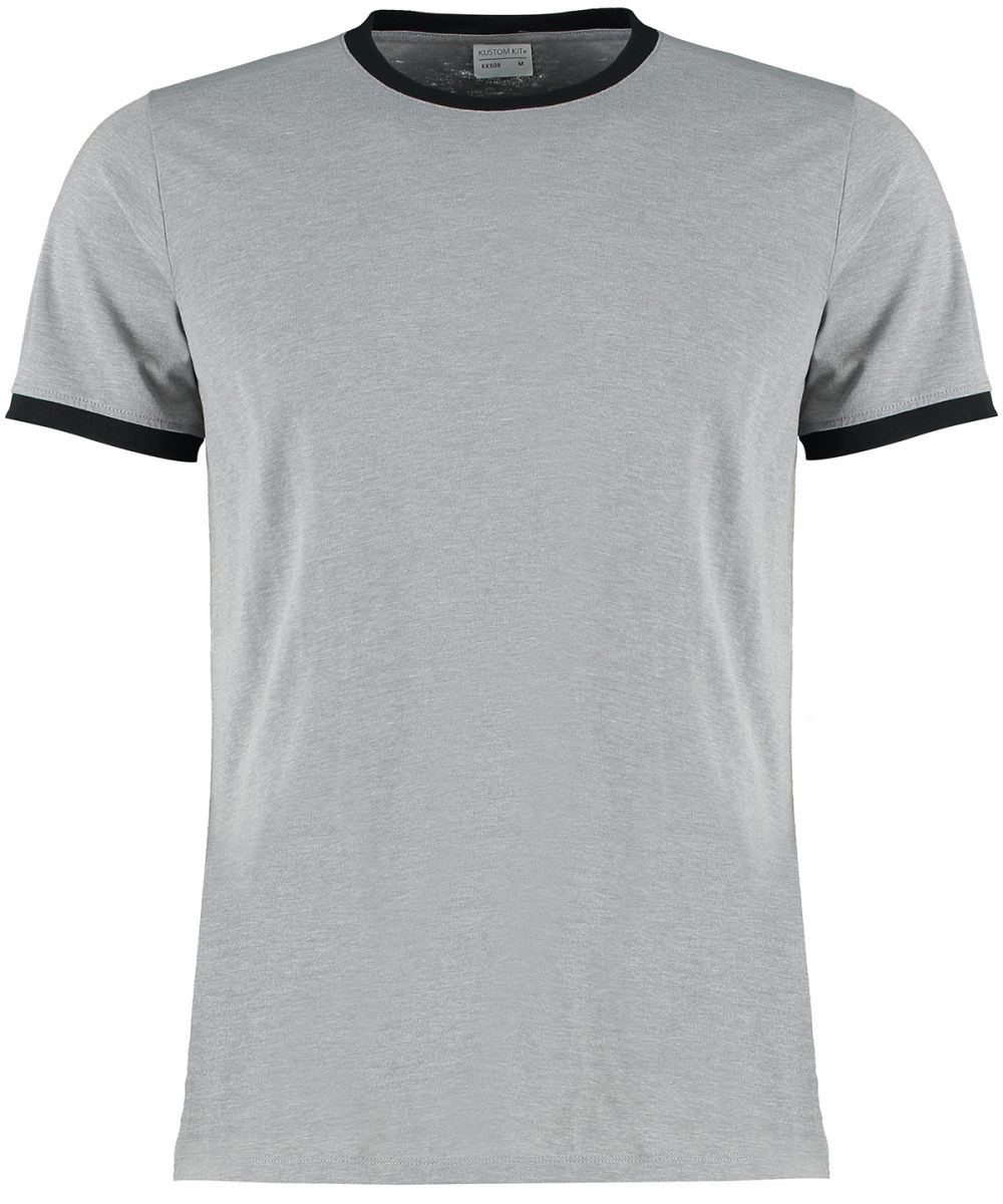 Light Grey Marl/Black Fashion fit ringer tee