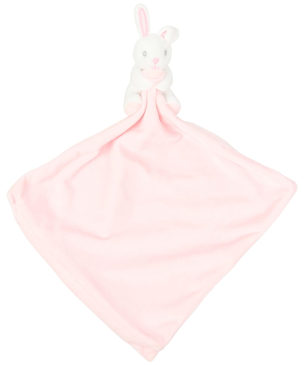 Pink Rabbit Baby animal comforter with rattle