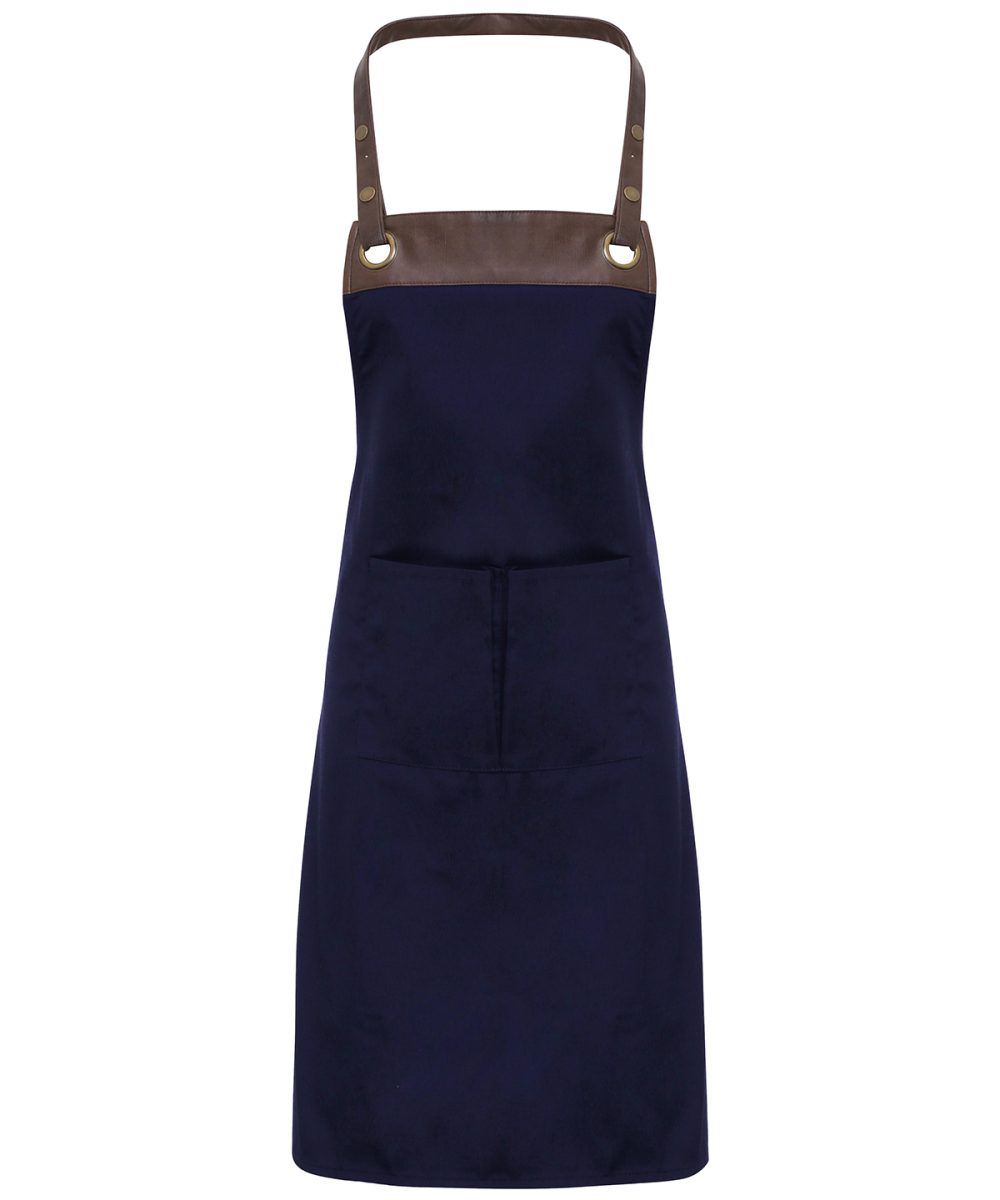 Navy/Brown Espresso bib apron