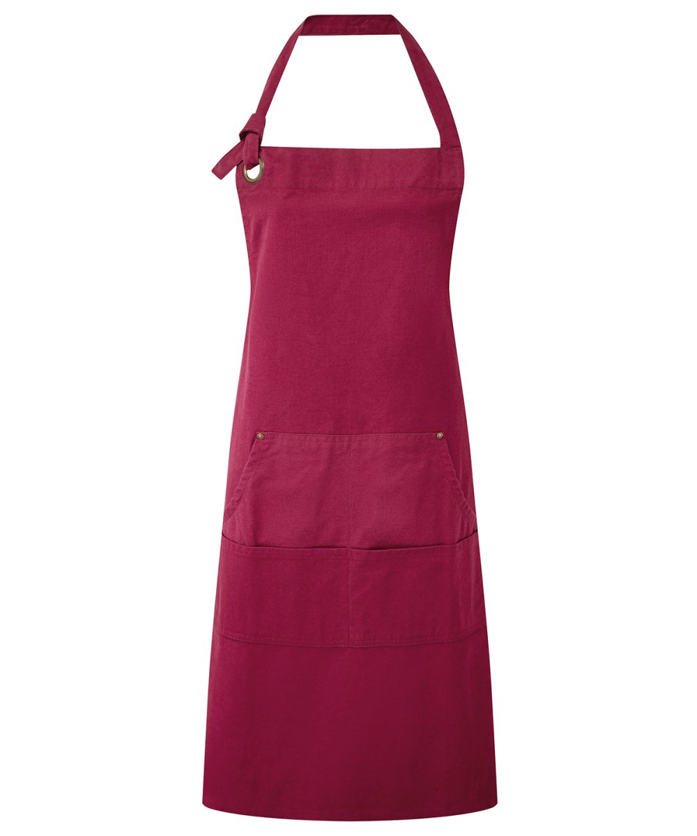 Burgundy Calibre heavy cotton canvas pocket apron