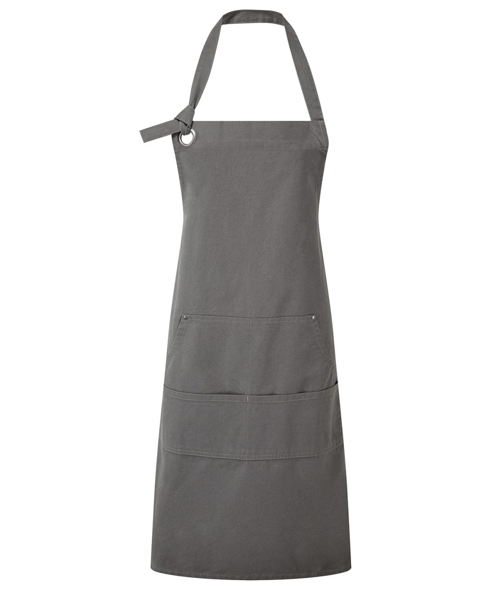 Dark Grey Calibre heavy cotton canvas pocket apron