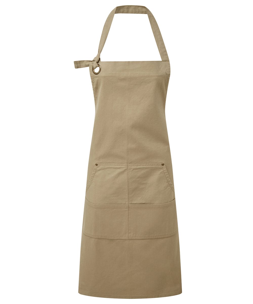 Khaki Calibre heavy cotton canvas pocket apron