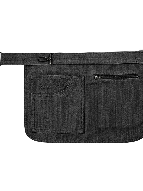 Black Denim Metro utility hip apron