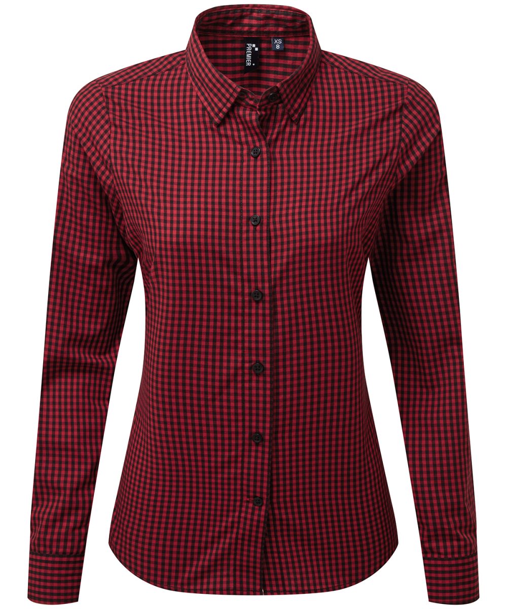 Black/Red Women's Maxton check long sleeve shirt