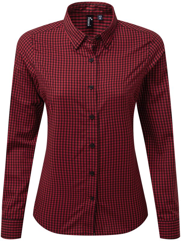 Black/Red Women's Maxton check long sleeve shirt