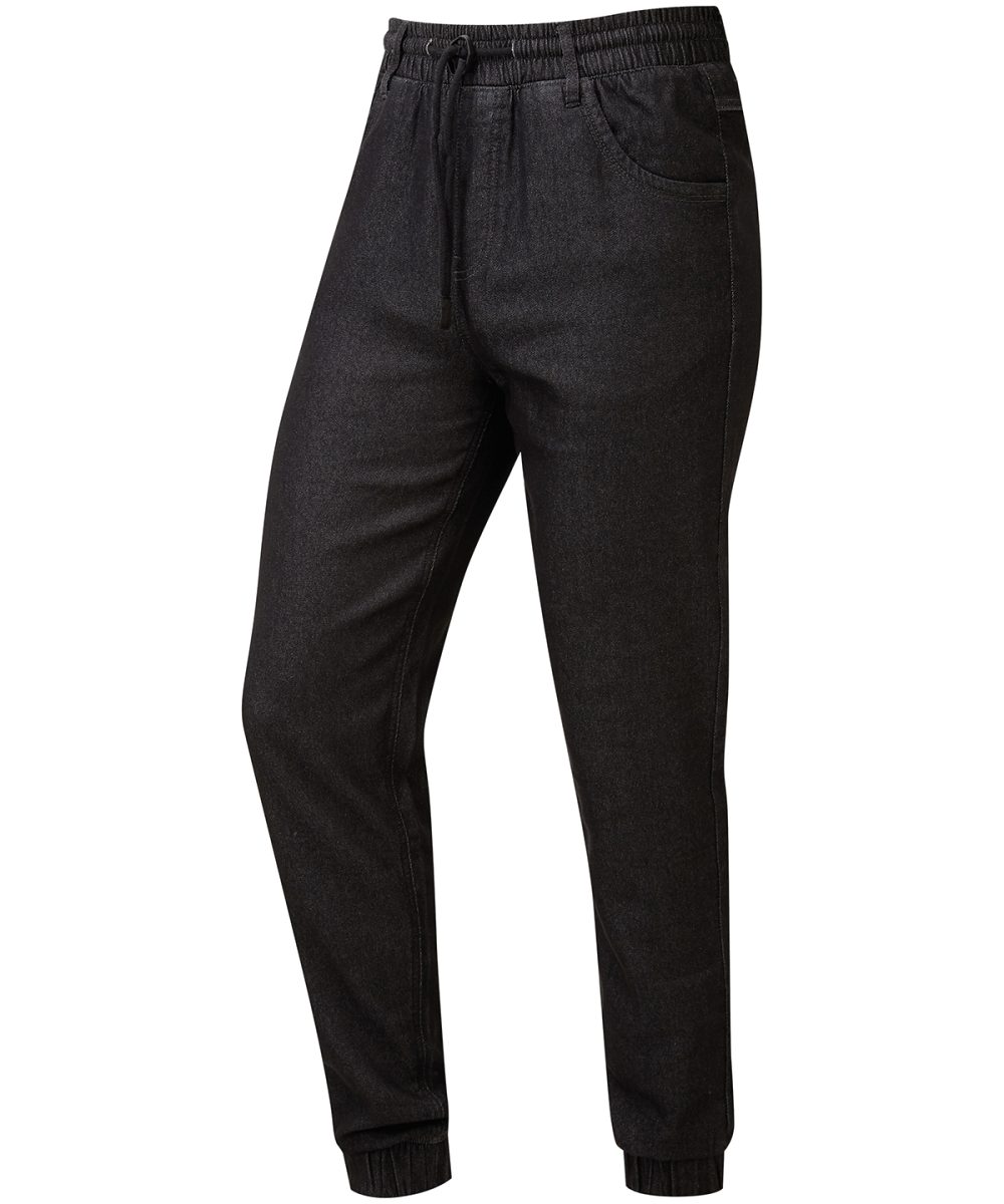 Black Denim Chef's artisan jogger bottoms