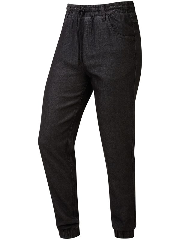 Black Denim Chef's artisan jogger bottoms