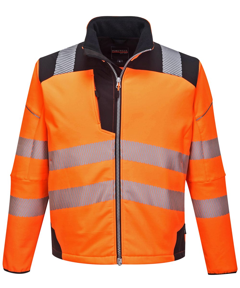 Orange/Black PW3 Hi-vis softshell jacket (T402)