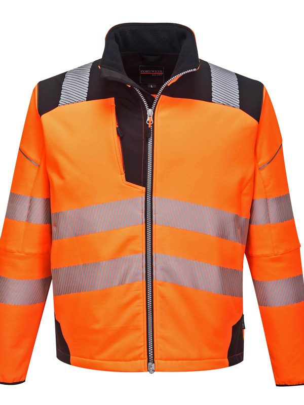 Orange/Black PW3 Hi-vis softshell jacket (T402)