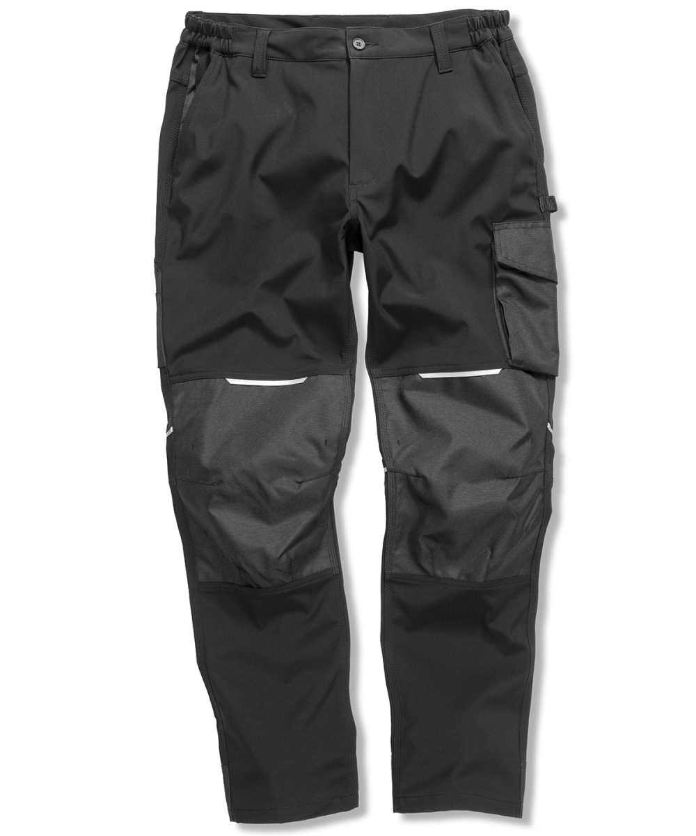 Black Slim softshell work trouser