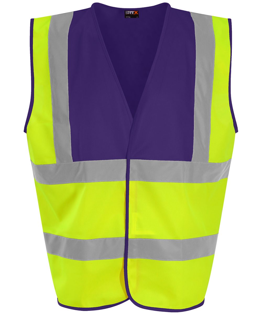 HV Yellow/Purple Waistcoat