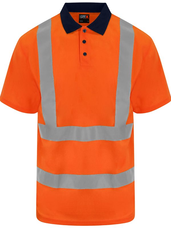 HV Orange/Navy High visibility polo