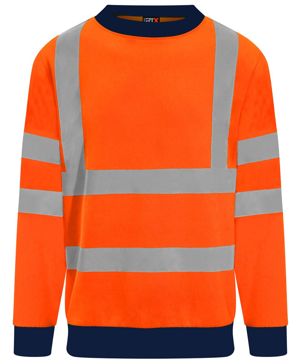 HV Orange/Navy High visibility sweatshirt