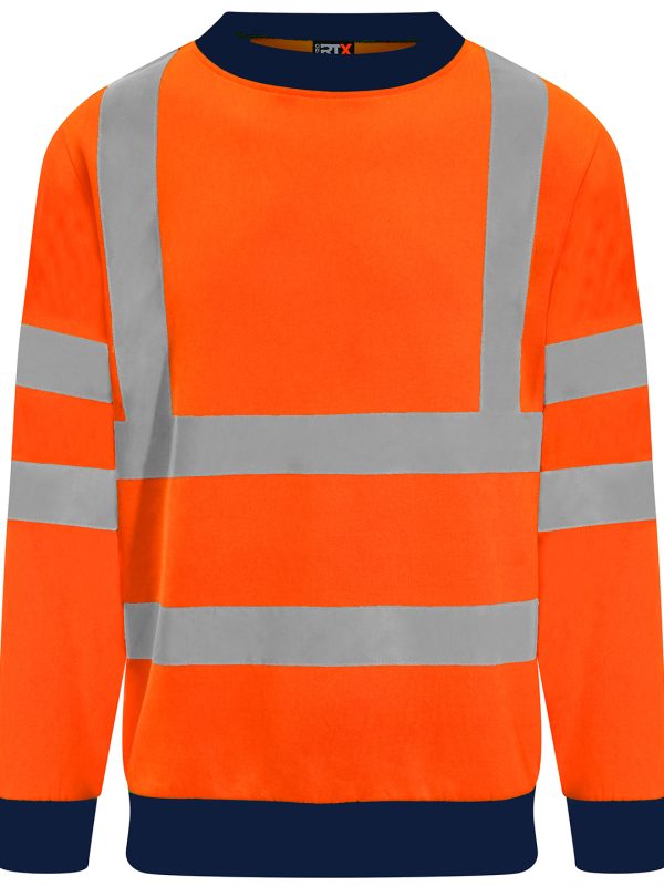 HV Orange/Navy High visibility sweatshirt